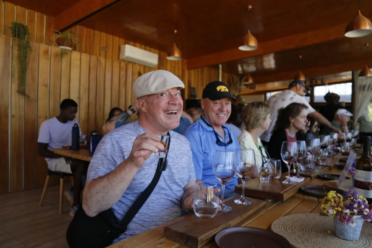 Guests enjoying a flight in the tasting room